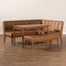 Baxton Studio Arvid Mid-Century Modern Tan Faux Leather and Walnut Brown Finished Wood 4-Piece Dining Nook Set 175-10837-10839-9305-Zoro - alternate 9